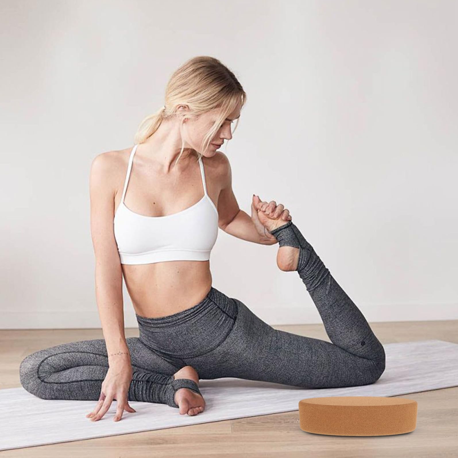 VICASKY Blocchetti Yoga in Sughero Ovali ad Alta Densità per Pilates e Danza, Mattoncini Resistenti per Migliorare Flessibilità e Pratica, per Principianti