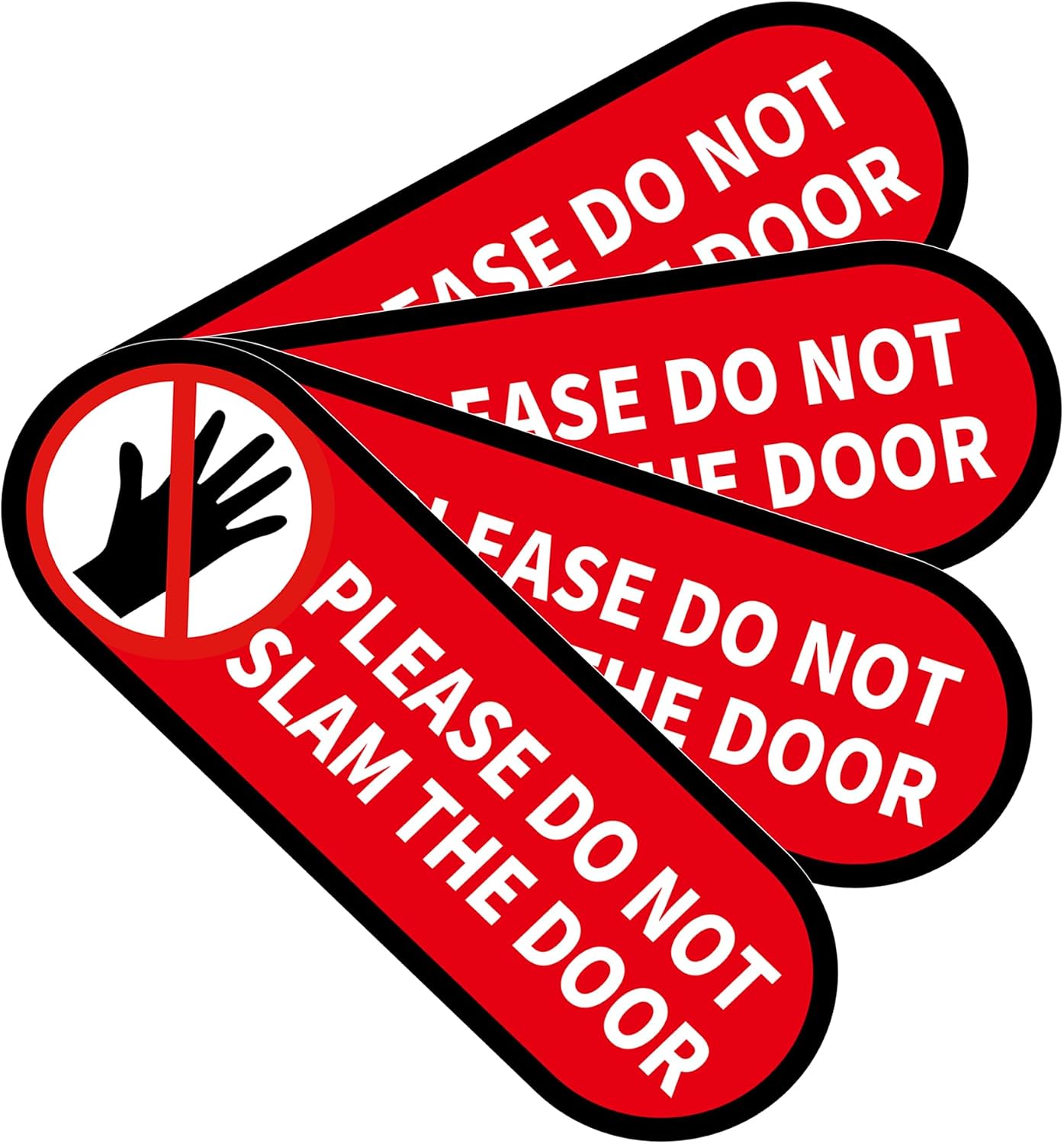 4 PCS Please Do Not Slam The Door Sign Stickers, Waterproof and UV Resistant Close Door Gently Sign for Van Car SUV Taxi Driver Window Door （Small Size）