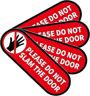 4 PCS Please Do Not Slam The Door Sign Stickers, Waterproof and UV Resistant Close Door Gently Sign for Van Car SUV Taxi Driver Window Door （Small Size）