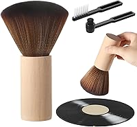 Vista 7 de 3 piezas de cepillo de limpieza de discos de vinilo de madera antiestático para discos de polvo, kit de limpiador de vinilo, accesorios de jugador