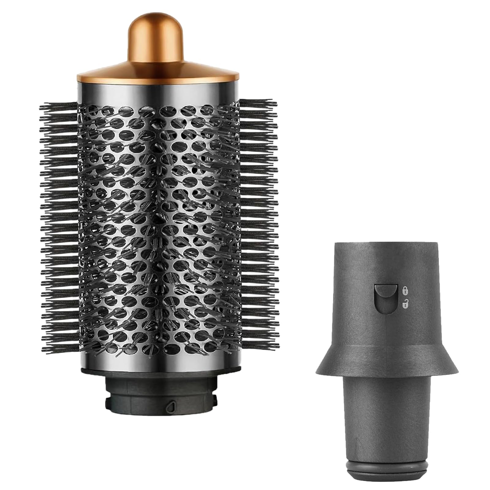 CHUANCHENG Spazzola volumizzante rotonda grande per Dyson per styler Airwrap HS01 HS05 per asciugacapelli Dyson con adattatore, oro