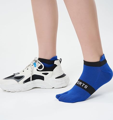 Miniatura 3 de Calcetines Tabi para hombre con puntera dividida, punta grande, de algodón, atlético, paquete de 6 unidades