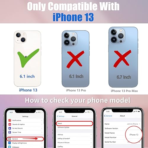 Miniatura 2 de Toycamp Funda para iPhone 13 Mini para mujer diseño de estampado femenino de mariposas moradas para niñas y adolescentes funda con soporte de anillo