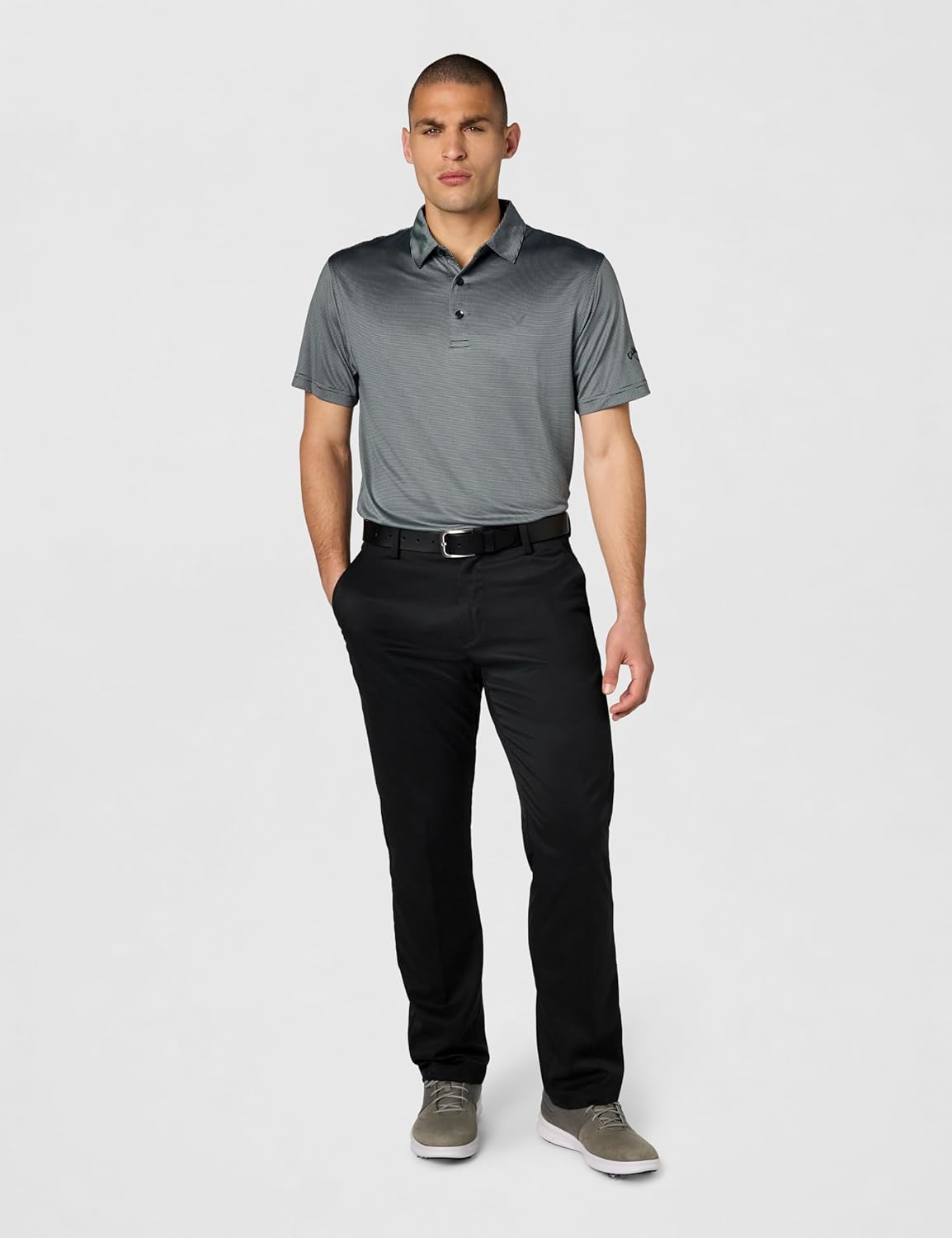 Callaway Mens Fine Line Stripe Short Sleeve Stretch Golf Polo, Moisture-Wicking, Sun Protection (Available in Big & Tall) - Image 3