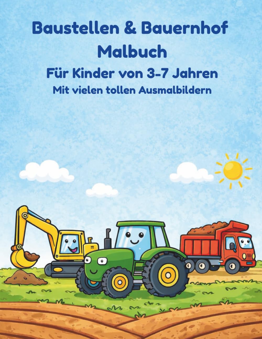 Baustellen & Bauernhof Malbuch: Für Kinder von 4-7 Jahren, mit vielen tollen Ausmalbildern
