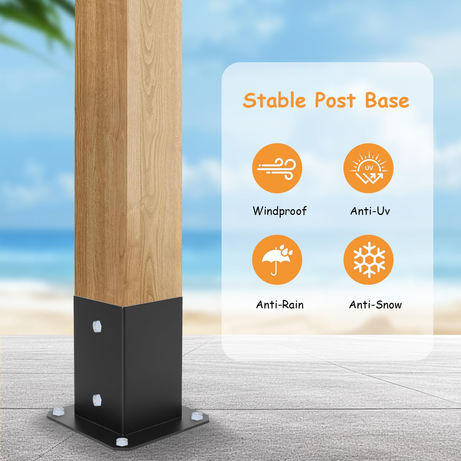 McBlast 1 Pièce Support Poteau Bois à Visser 100x100x150 mm | McBlast 1 Pièce Support Poteau Bois à Visser 100x100x150 mm