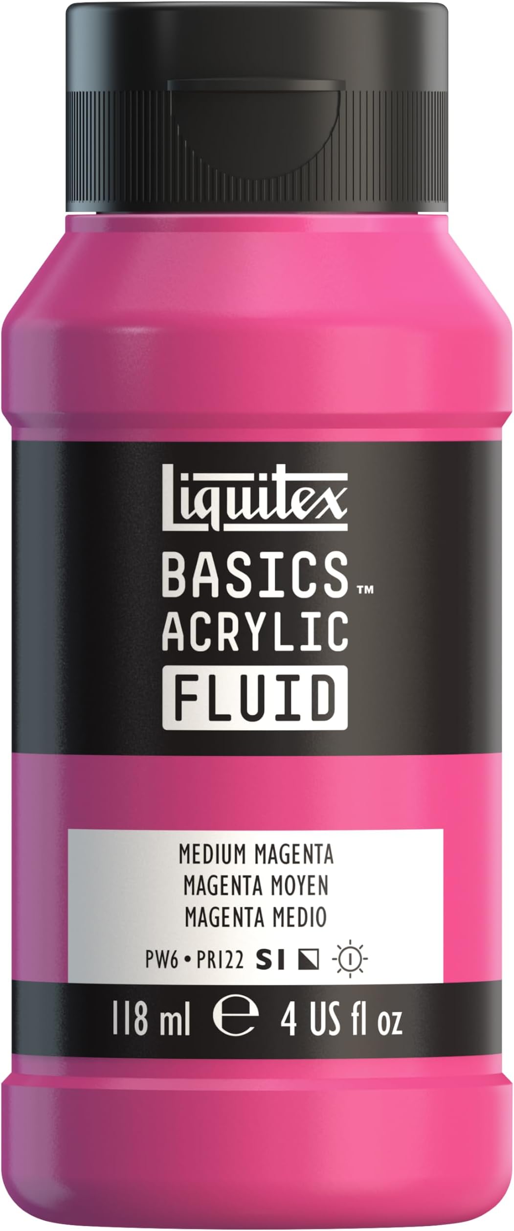 Liquitex Basics Acrylic Fluid Paint,118ml Bottle (Medium Magenta)