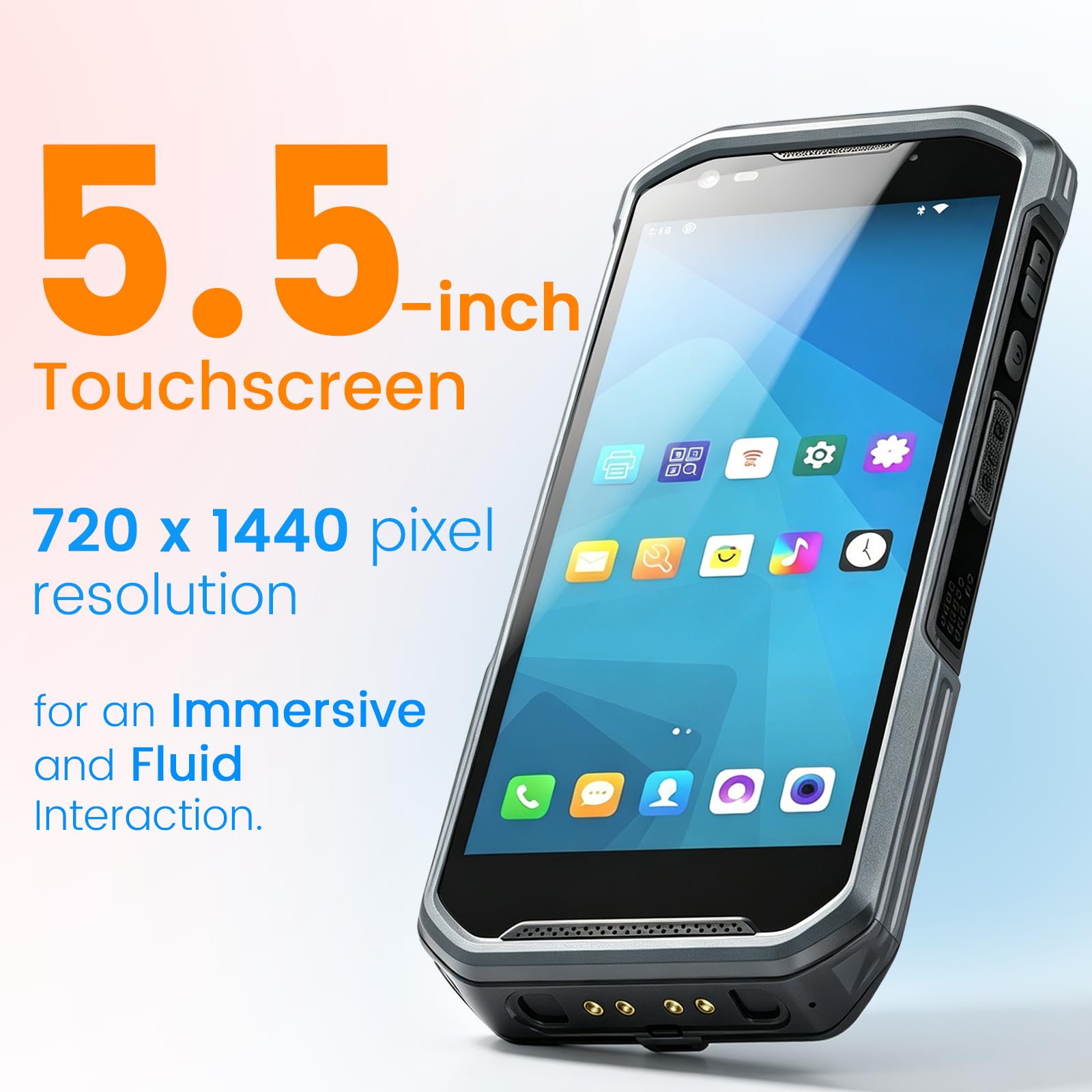 Kayoote S6 Escáner de Código de Barras Android 13, PDA Computadora Móvil Táctil 5.5", Octa-Core 6GB+64GB, Escáner 1D/2D/QR, Batería 5200mAh, 4G WiFi NFC Terminal de Datos de Inventario