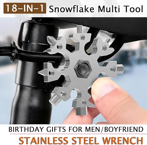 Miniatura 5 de AKOAK 1 paquete de 1 llave de copo de nieve 18 en 1 con abridor de copos de nieve de acero inoxidable/kit de destornilladores Phillips/llave EDC