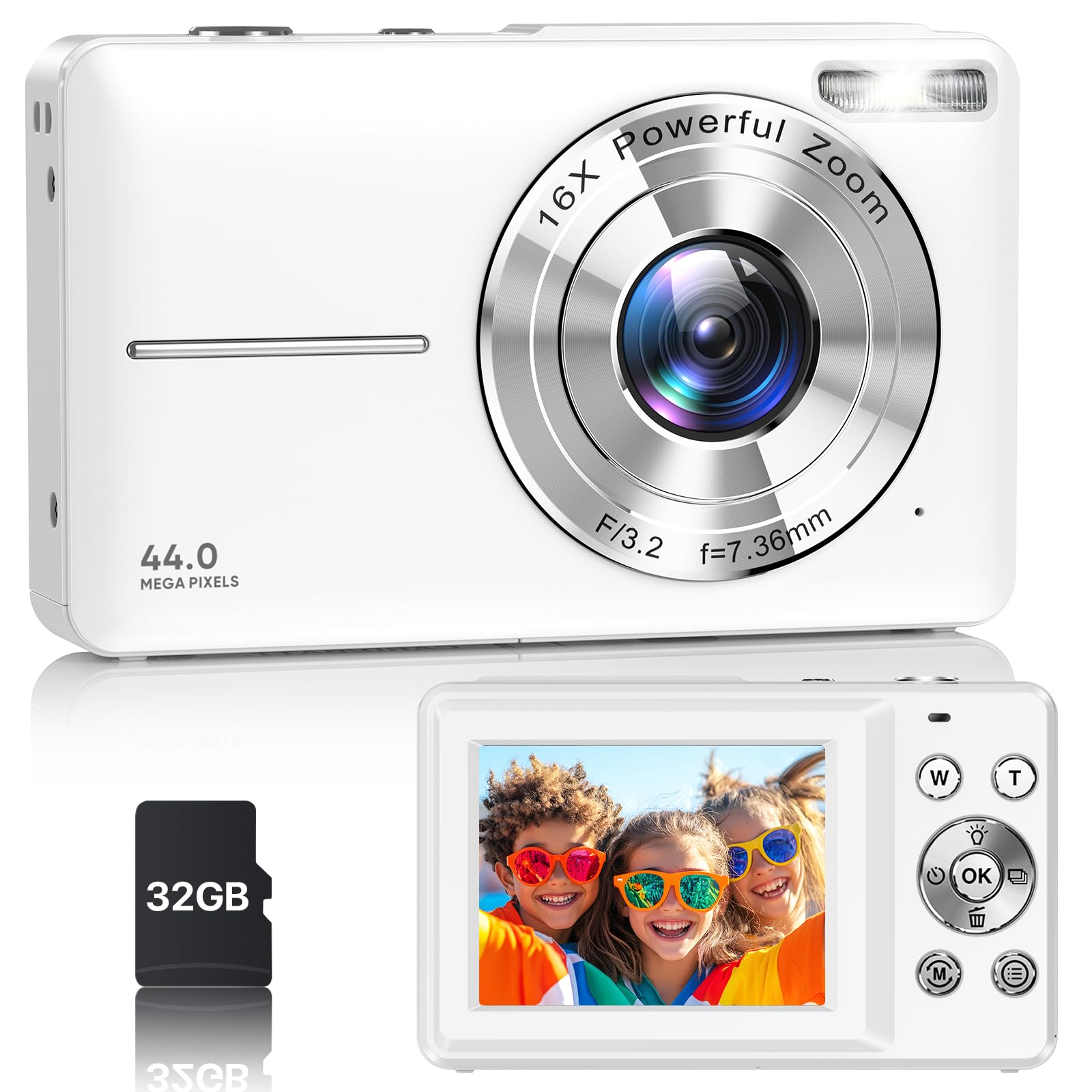 Digital Camera, Latest FHD 1080P Digital Camera for Teens with SD Card Anti