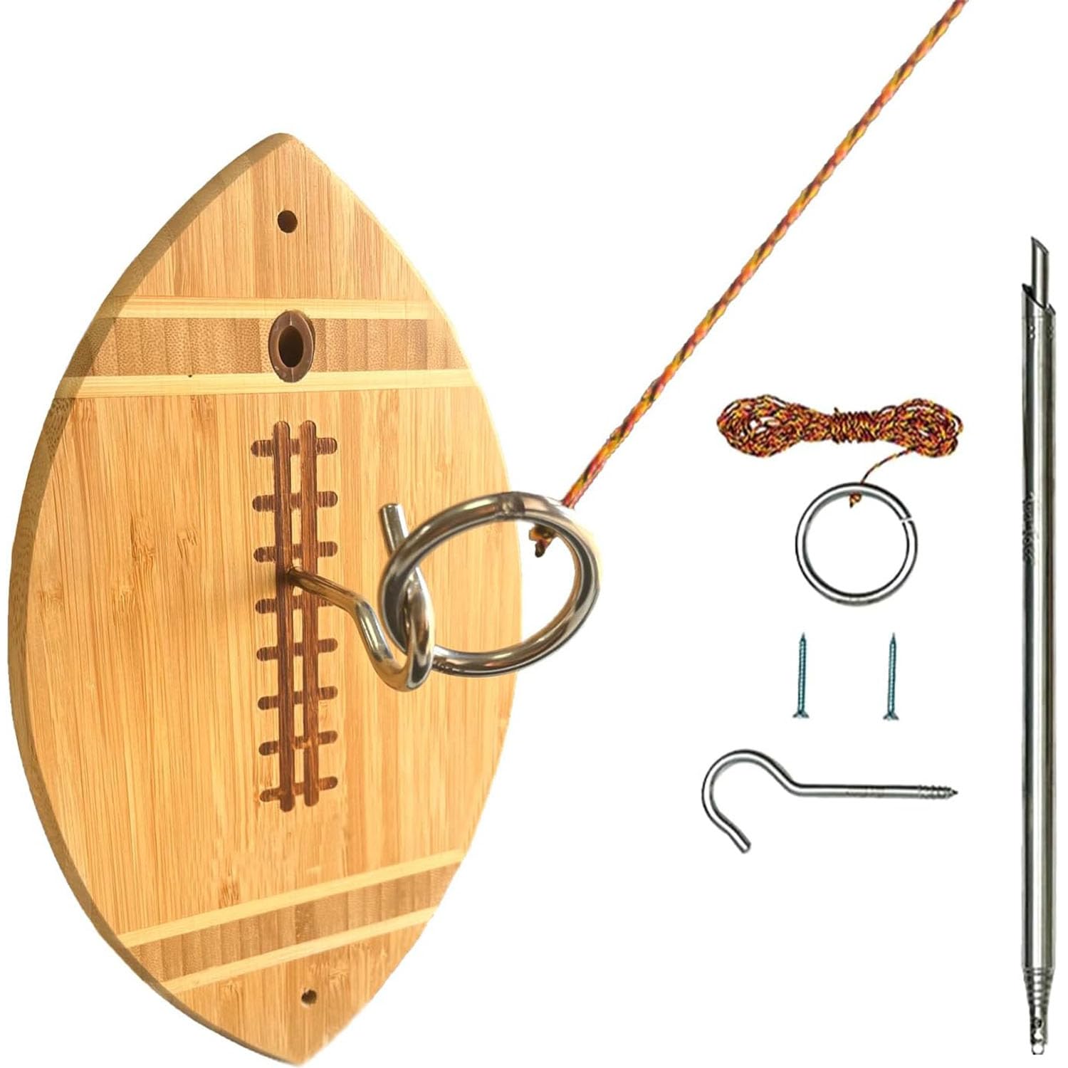 Ring Toss Game, 33 CM Hook and Ring Toss Games, Wooden Table Top Hook Toss Game