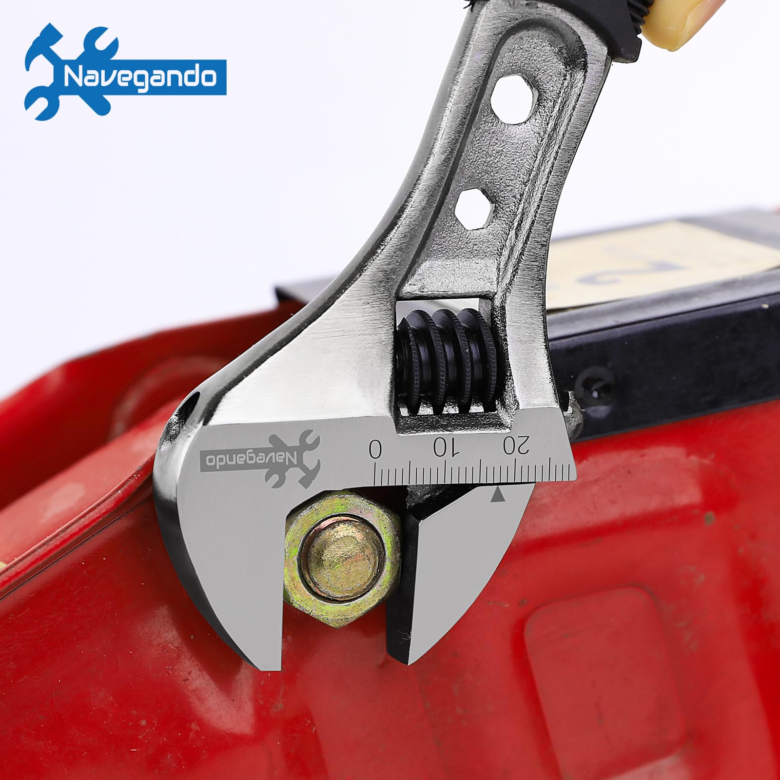 Navegando Rollgabelschlüssel 150 mm, 6 Zoll Engländer aus Kohlenstoffstahl, Geschmiedeter Schraubenschlüssel verstellbar mit Schwarz-Nickel-Beschichtung, Ergonomischer Softgriff, Kompakt & Portabel