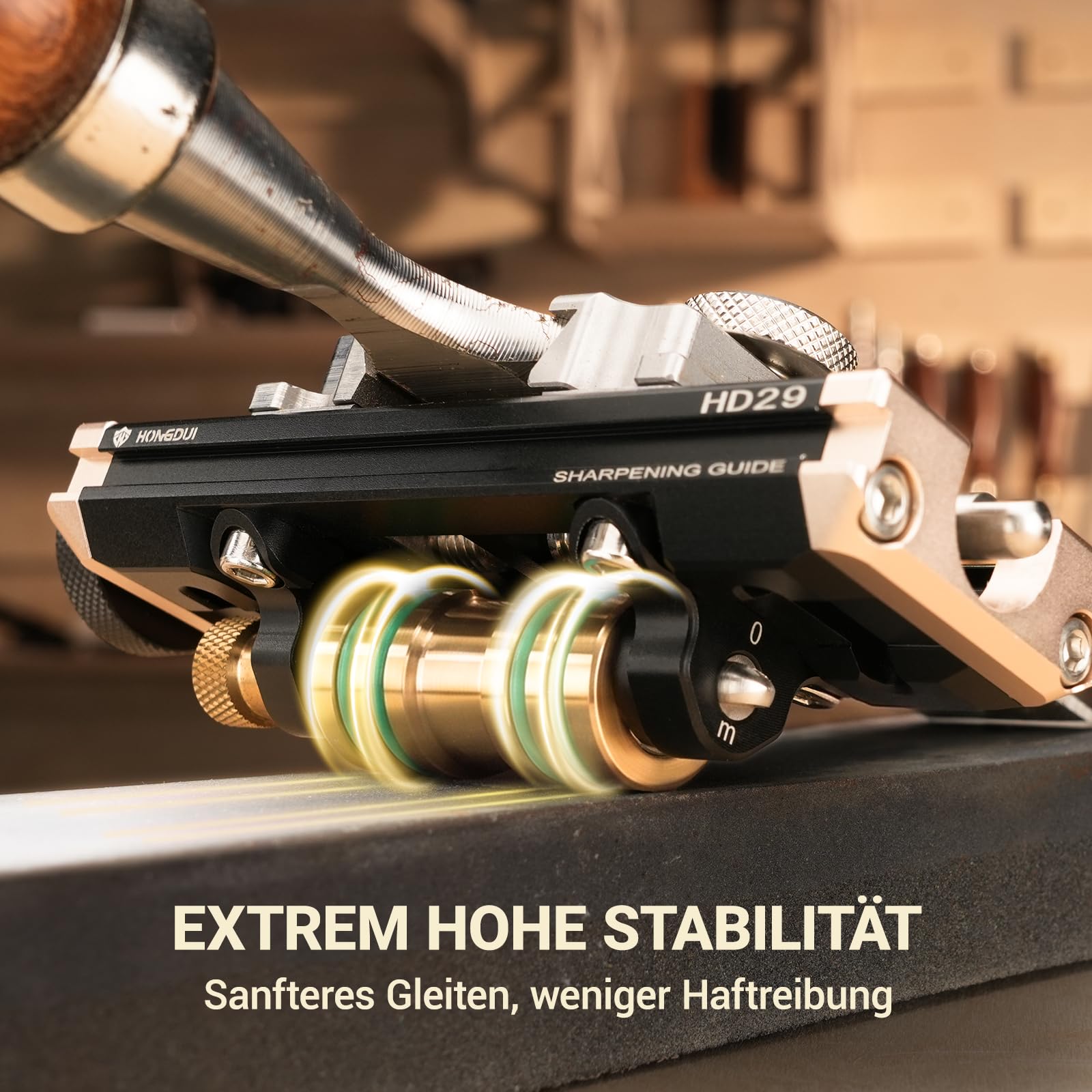 HONGDUI HD29 Schleifführung, Holzbearbeitung, Schärfsystem, Meißel, Schärfwerkzeug, Schärfbefestigung, Winkellehre, Honführung (für Hobelmesser) – verlängerte Backen