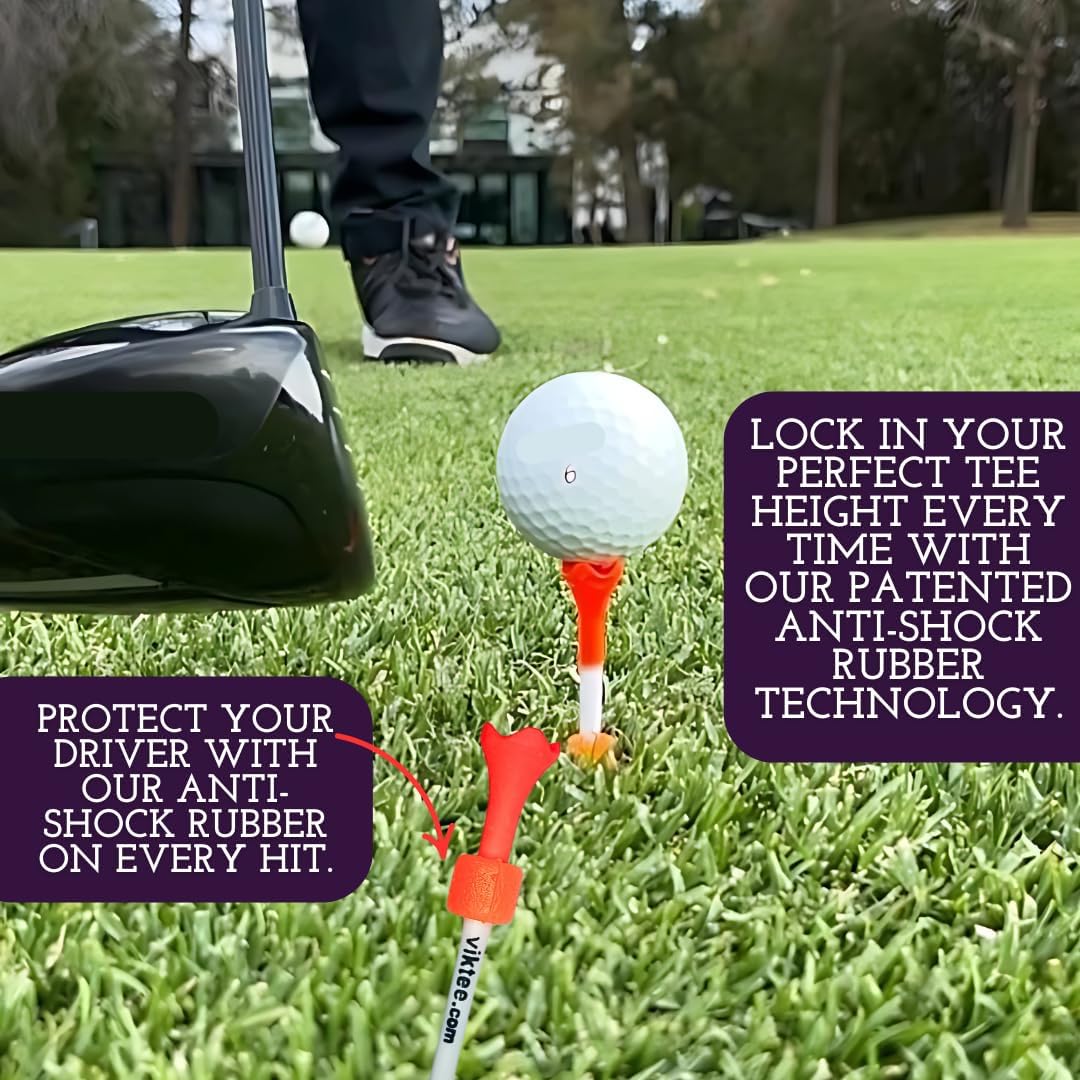 Premium Golf Tees 20 Pack – Patented Anti-Shock Rubber & Latex Coated for Extreme Durability – Includes Multi-Functional Divot Tool & Collectible Ball Marker – Eco-Friendly & Biodegradable