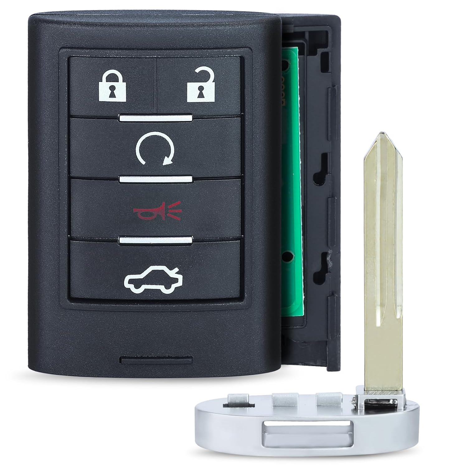 Chave Remota Inteligente Substituta 5 Botões para Cadillac STS CTS 2008-2013