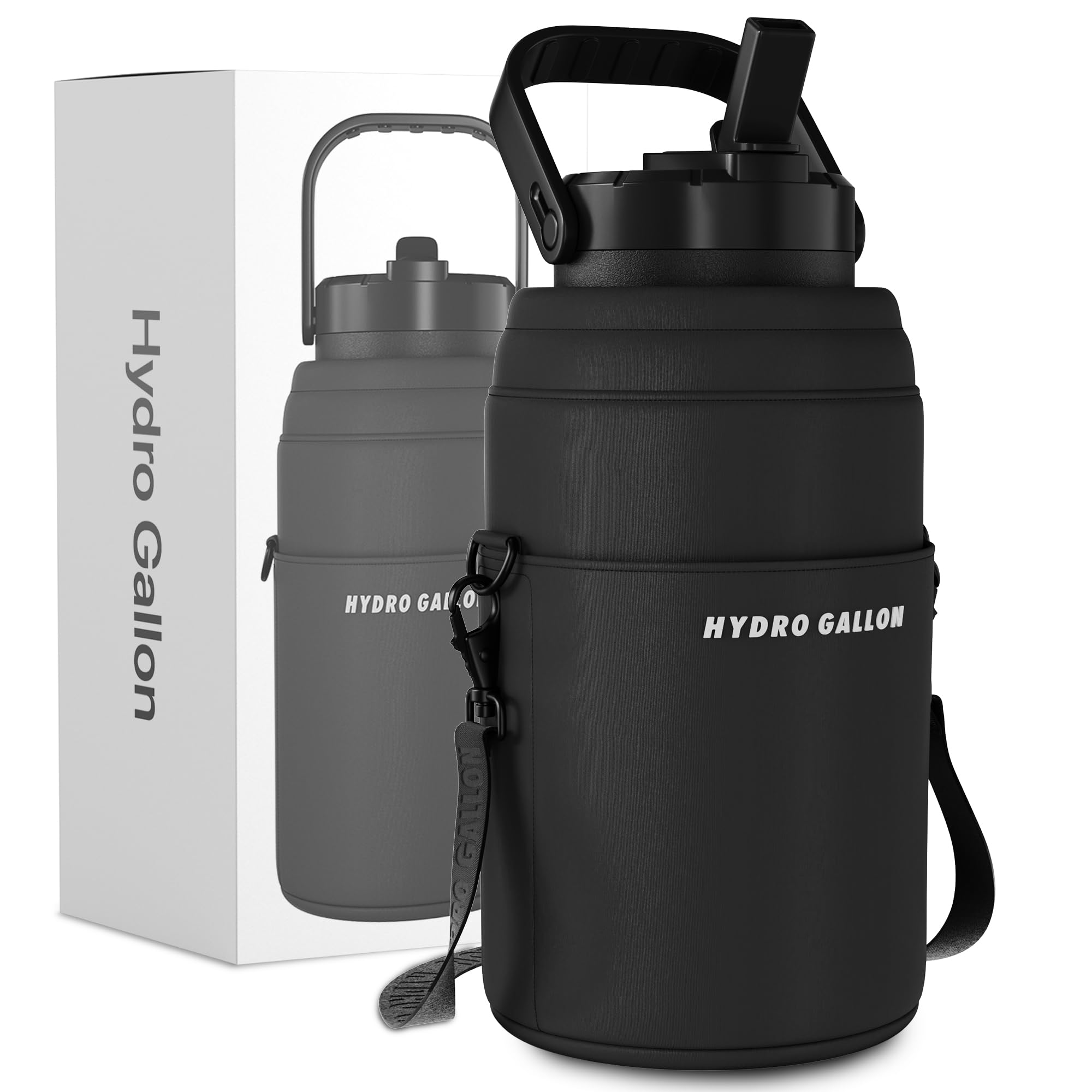 Hydro Gallon® Nomad Borraccia Termica 1,8L - Thermos Acciaio Inox Con Manica, Cannuccia, Tracolla E Tasche - 2