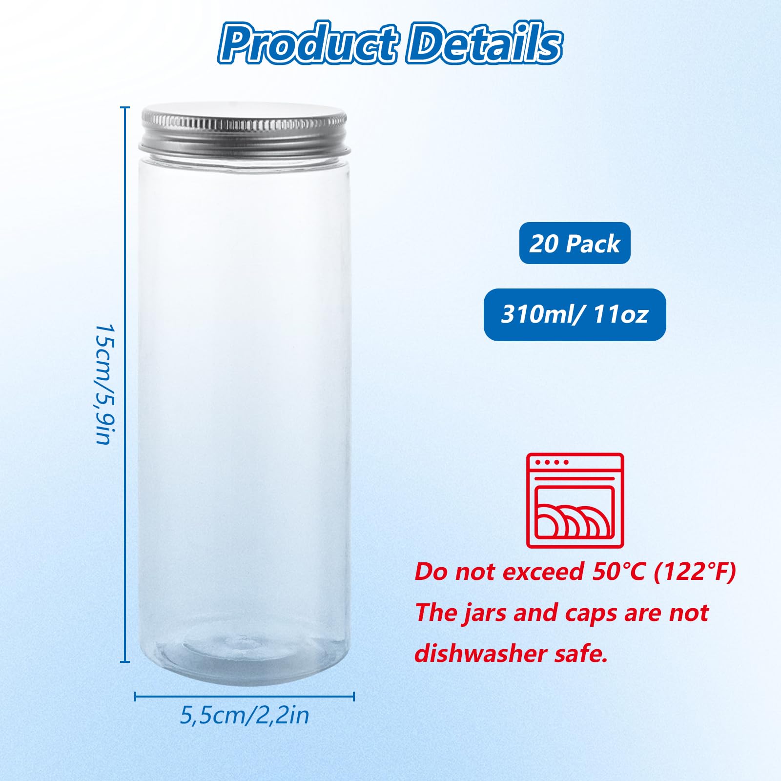 Set di 3 barattoli conservazione con coperchio 1200 ml 8