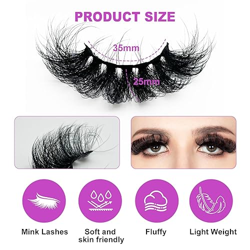Miniatura 2 de Pestañas Zoe densas pelo de visón artificial suave y agradable a la piel 7 pares 0984in