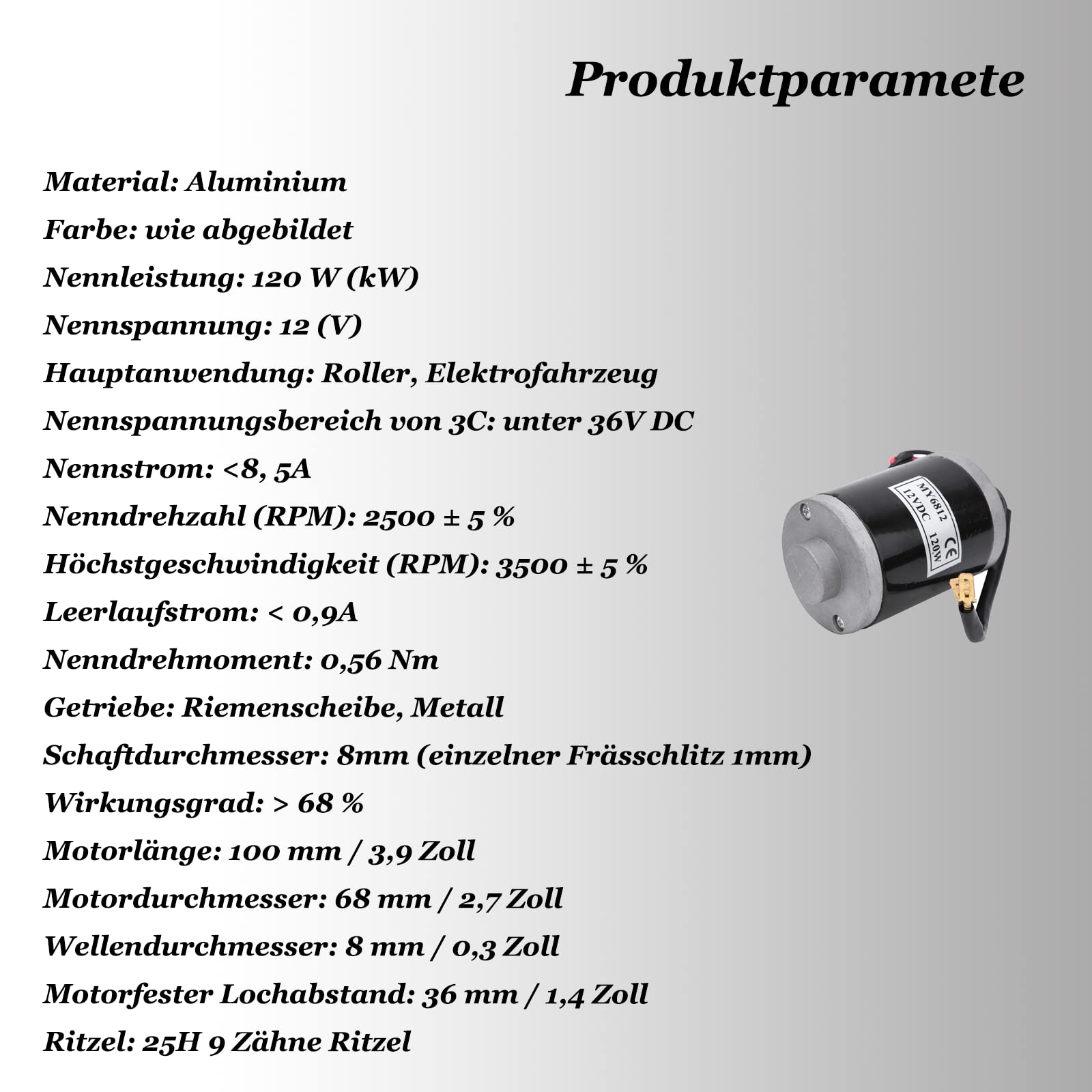 MY6812 elektryczny silnik przek?adniowy DC 12 V, 120 W, ma?y, szybki silnik szczotkowy z ko?em pasowym, do skuterów elektrycznych, akcesoria do rowerów elektrycznych