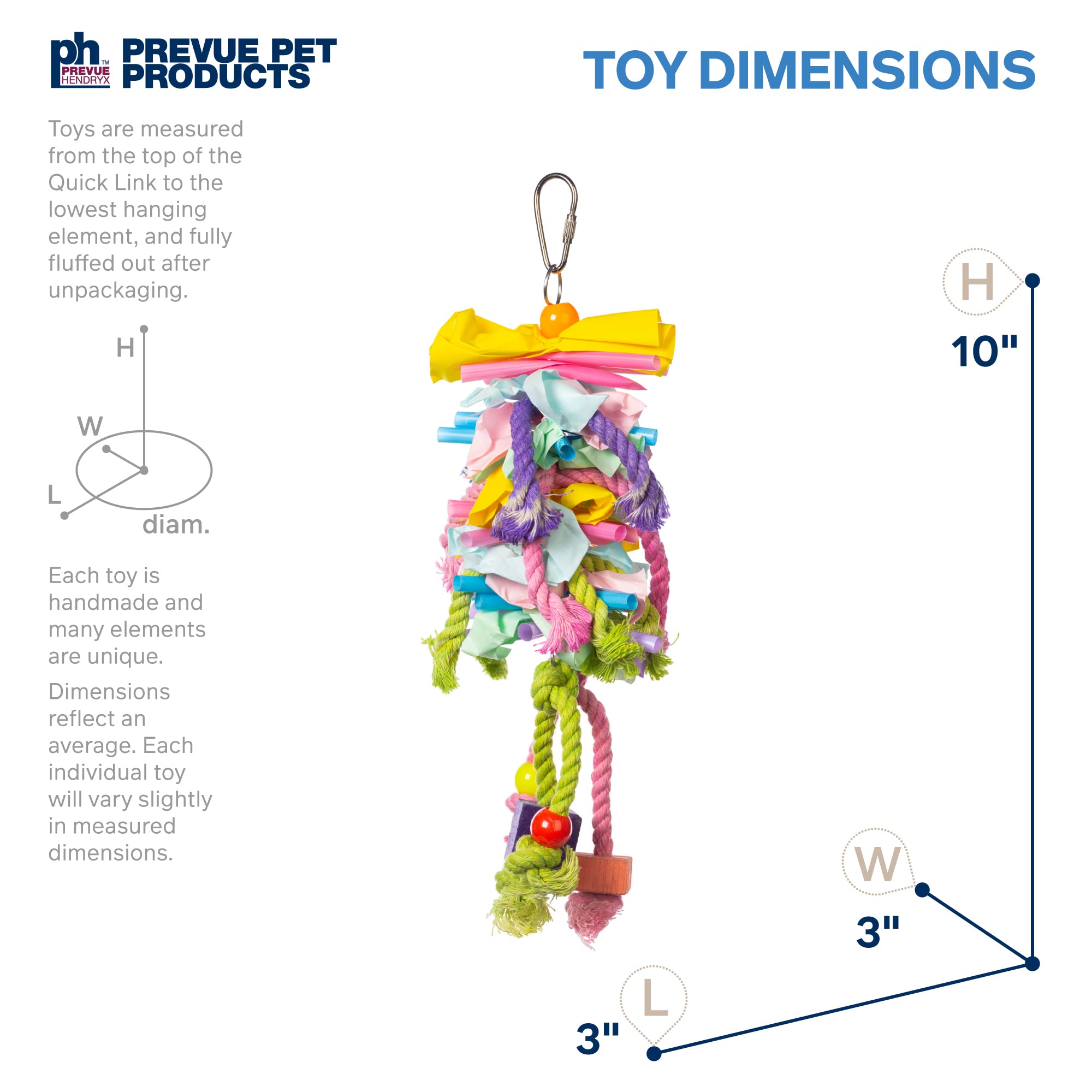 Prevue Pet Products 62605 Calypso Creations zabawka dla ptaków z krótkim stosem