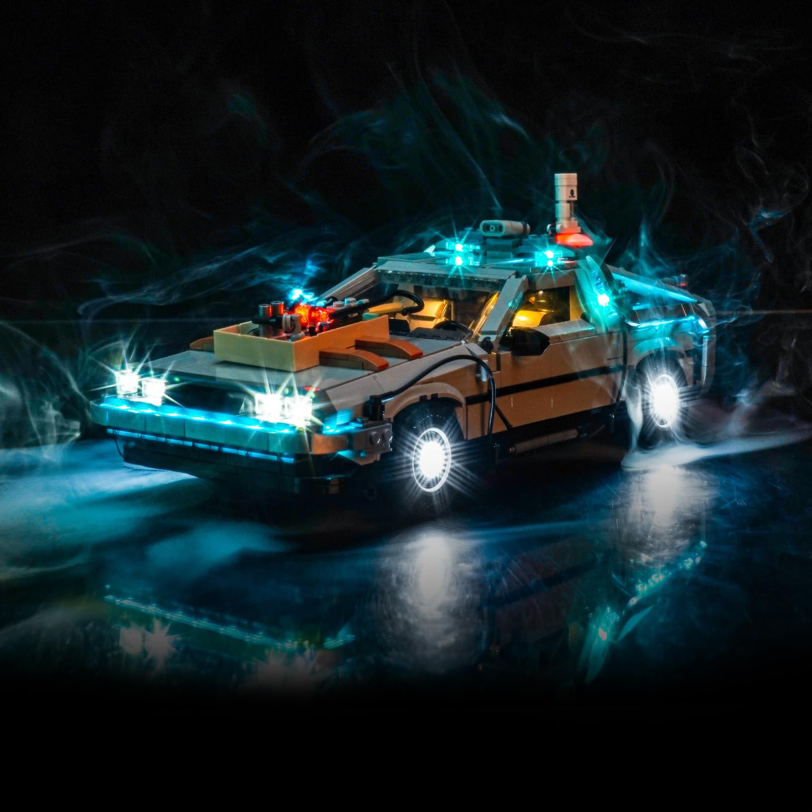 LocoLee RC Led Light Set Compatible with Lego 10300 Back to the Future Time Machine Light Decoration Lighting Kit Compatible with Lego 10300 Building Blocks Model,Only Lights Set,No Model