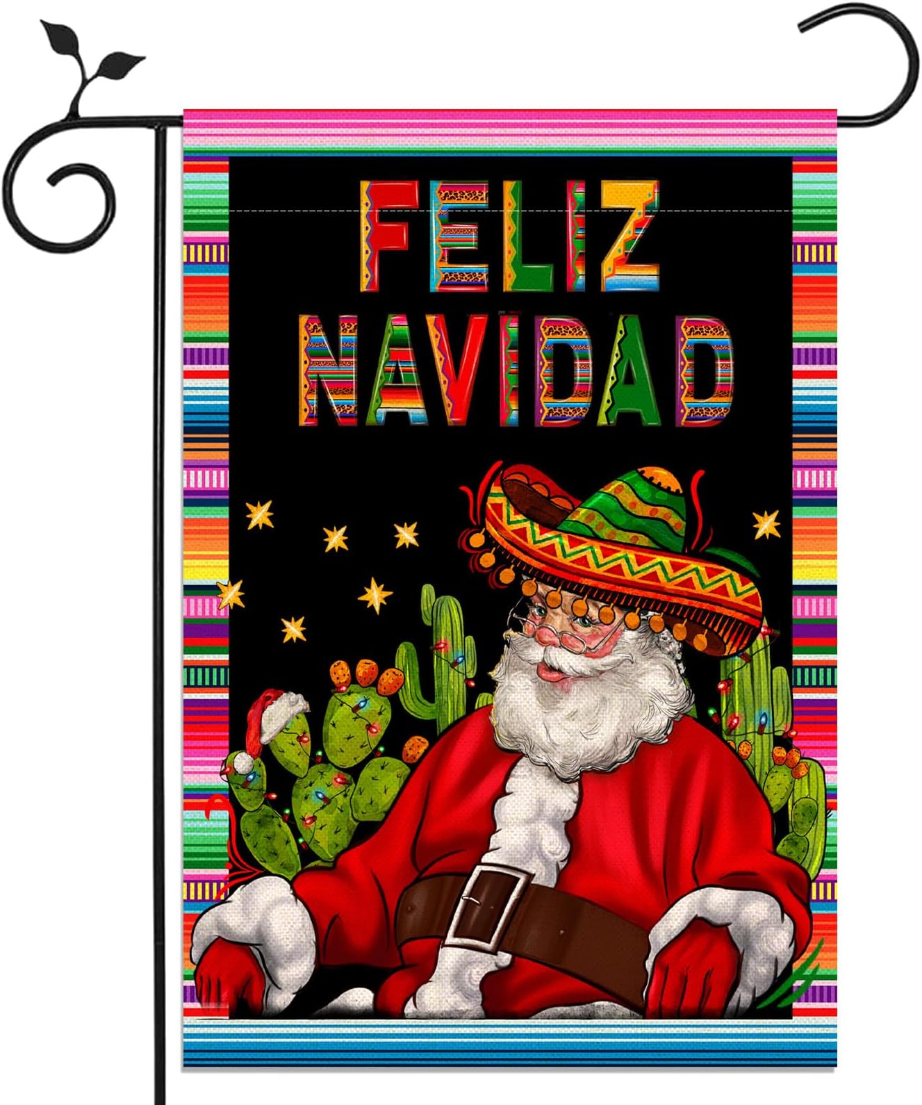 NepnuserFeliz Navidad Garden Flag Mexican Christmas Decoration Spanish Winter Holiday Party Supply Double Sided Lawn Front Yard Welcome Sign