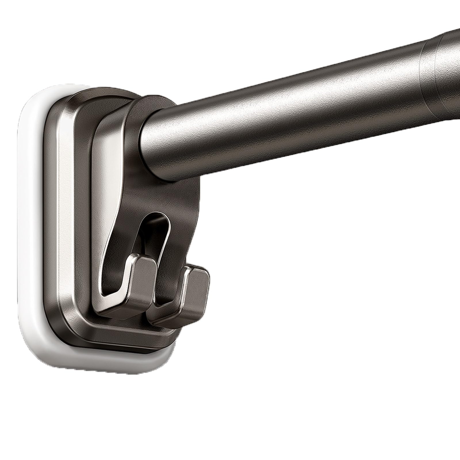 No Drill Shower Curtain Rod, Tension Curtain Rod With Double Hook Brackets, Stainless Steel for Wardrobe Bathroom Balcony(Black,65-100cm/26-39in)