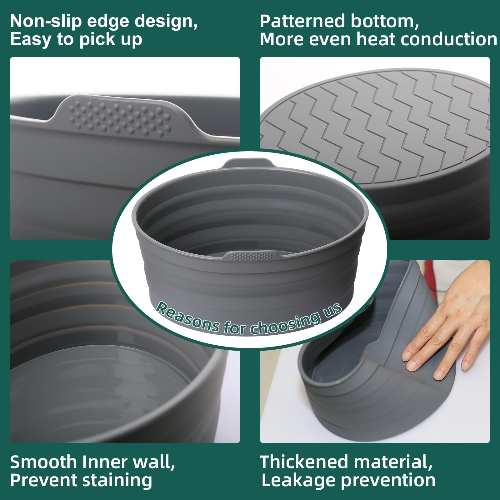 Slow Cooker Liners, Foldable Reusable Silicone Cooking Liners Compatible with Crock-Pot & Hamilton Beach Oval 6 QT, Leakproof Dishwasher Safe Slow Cooker Accessories for Most Oval Shape 1 PCS Grey