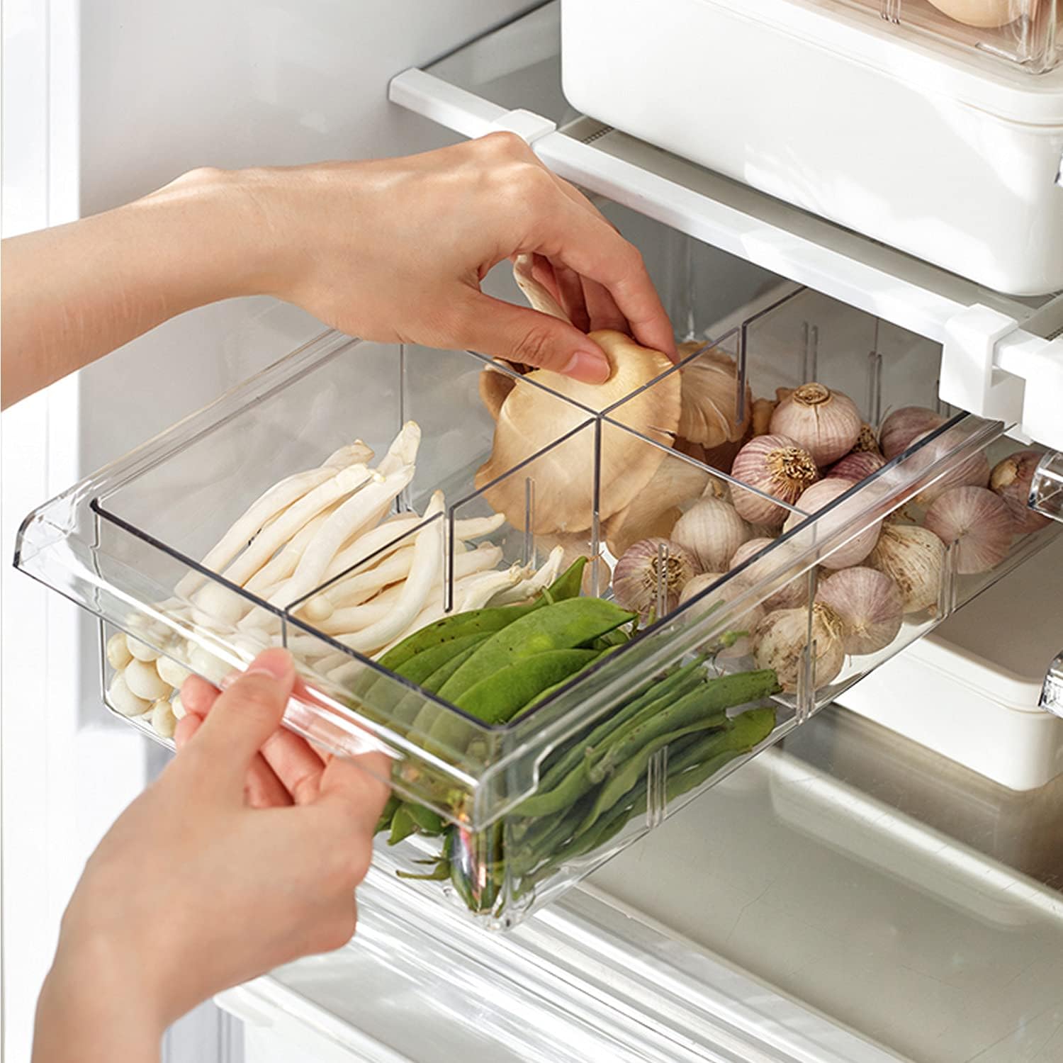 KICHLY Stackable Fridge Organisers Set of 8 Storage Containers with Handles Multipurpose