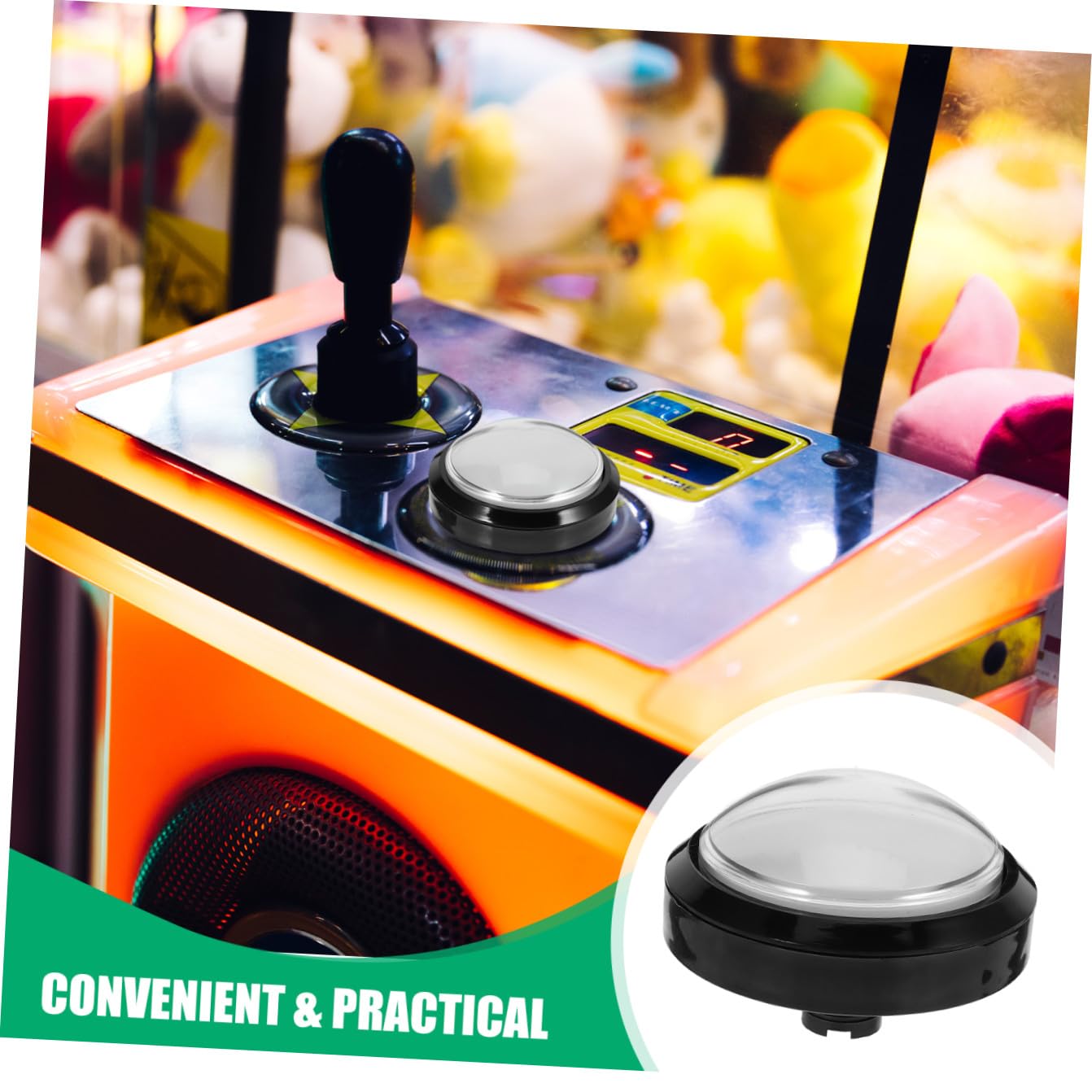 ifundom Pulsante Gioco Arcade Rotondo Grande Luce, Bianco ABS | Interruttore a Pulsante Convesso, Auto-reset, Metallo, per Competizione e Uso Domestico Fai-da-te