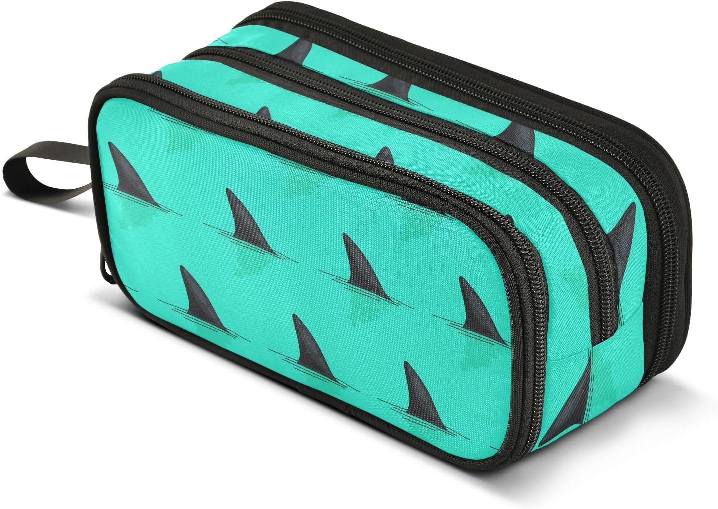J JOYSAY Shark Fins Light Blue Pencil Case Large Big