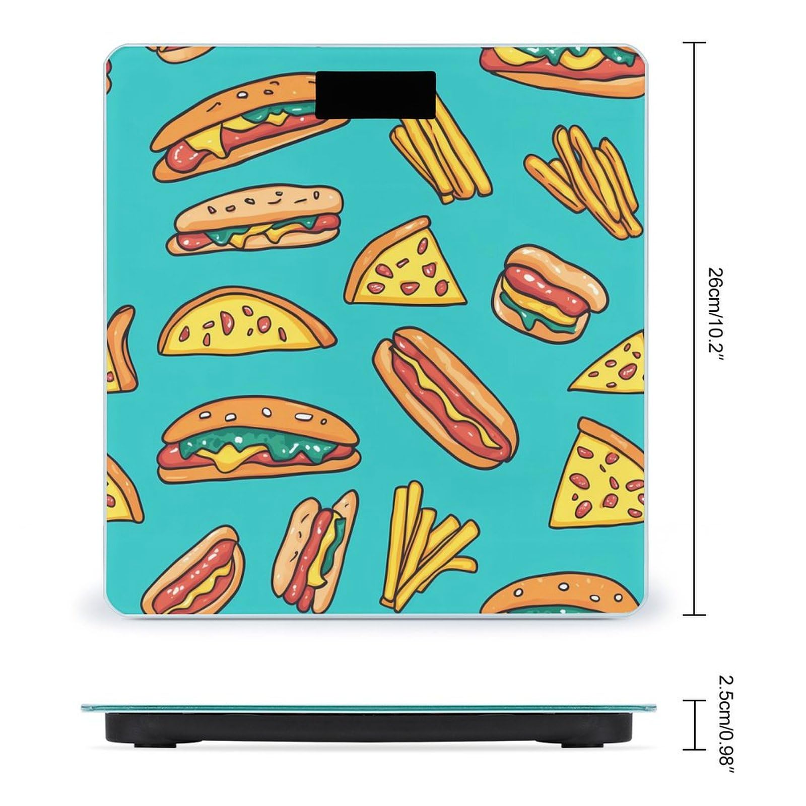Hot Dogs Pizza Slices Scale for Body Weight Smart Accurate Digital Bathroom Scale with Easy Read LCD