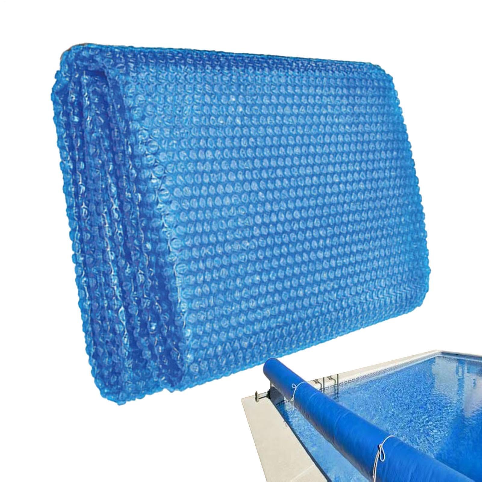 Solar Pool Cover - 260x170cm Rectangular Heavy Duty Solar Blanket For Heat Retention - Blue Bubble Swimming Pool Heater & Debris Protector, UV Resistant, Reduce Evaporation, Dustproof, Energy