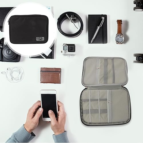 Miniatura 6 de Portable Electronics Organizer Bag with Zippered Travel Storage Case for Cables Earphones Disk and Accessories Lightweight Protective Pouch for Home