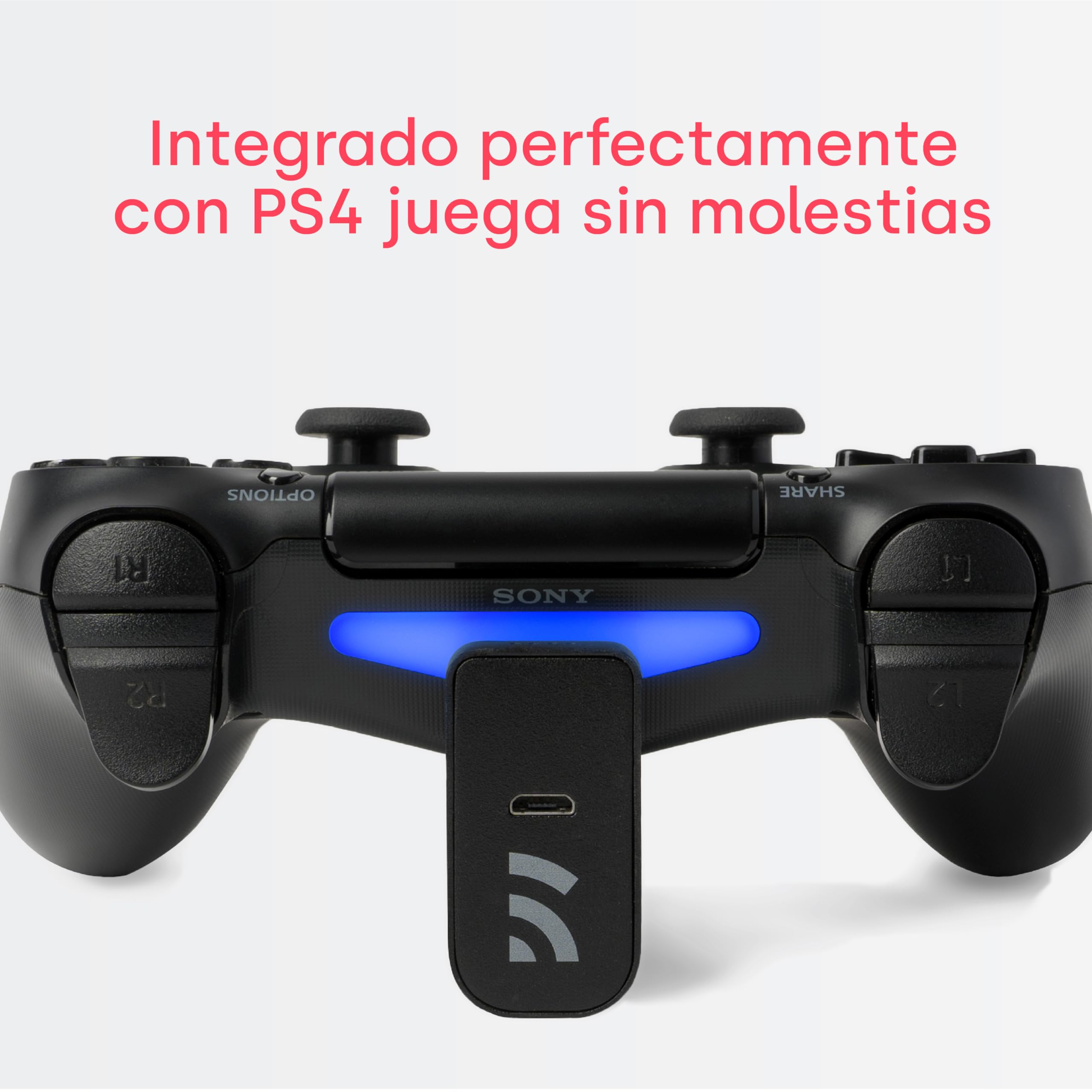 Remotto4 - Cargador para Mando de PS4 Inalámbrico - +12 Horas de Autonomía - Batería Portatil Fácil de Transportar - Sin Cables, Juega Mientras Carga - Larga Duración
