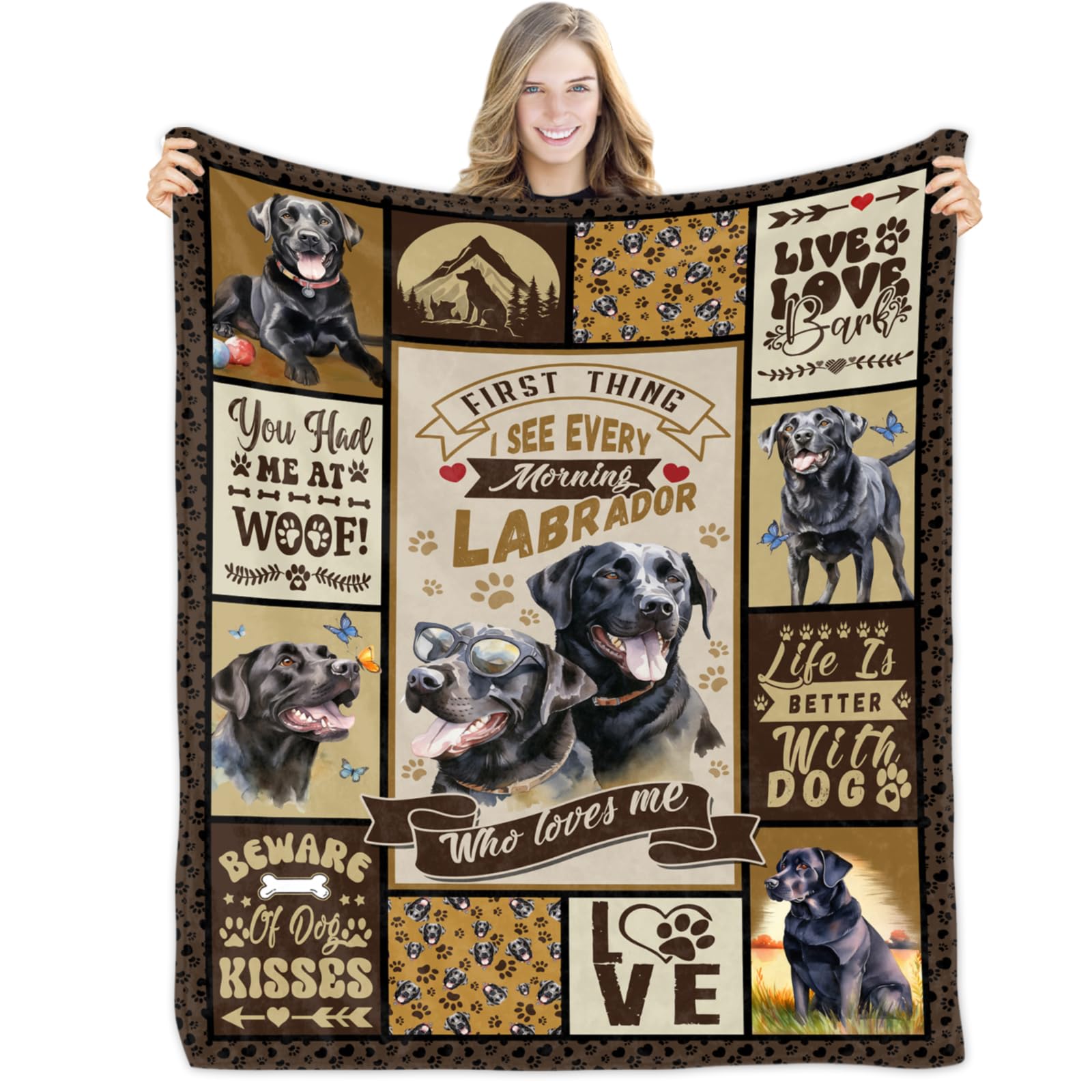Cute Dog Blanket Soft Warm Flannel Dog Blanket Keepsake Gift Blanket