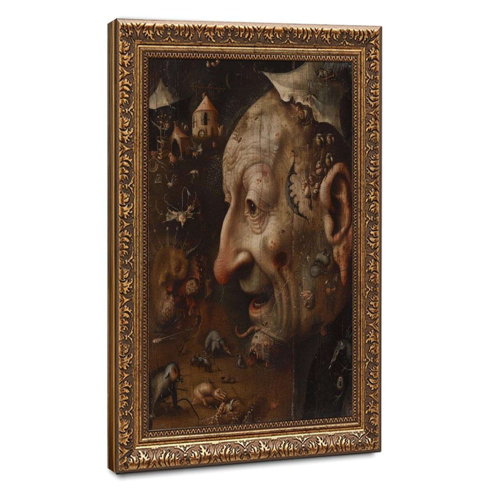 LXWNZE Hieronymus Bosch Art_ Intricate Renaissance Surrealism Canvas Poster Bedroom Decor Landscape Office Room Decor Gift 20" L X 30" W