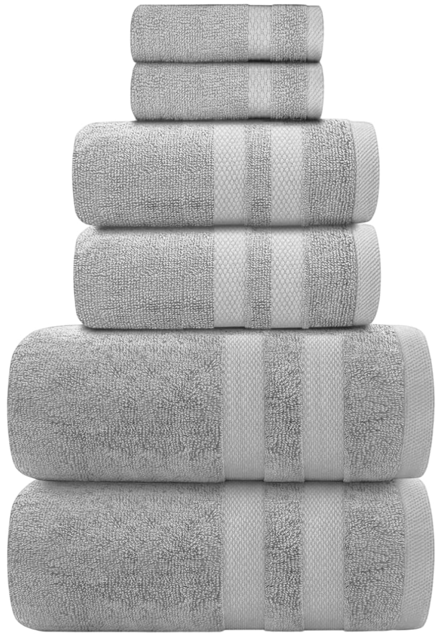 Juego de 8 toallas de 800 g/m², calidad prémium, súper suaves, 100% algodón egipcio, 4 paños para la cara, 2 toallas de mano, 2 toallas de baño, juego de toallas de lujo altamente