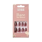 Bare but Better Press On Nails Almond, 'Chemistry', Red, Medium Length, Nail Kit Includes 28 Sculpted Fake Nails, Pink Gel Nail Glue 2g (0.07 oz.), Manicure Stick, Mini Nail File