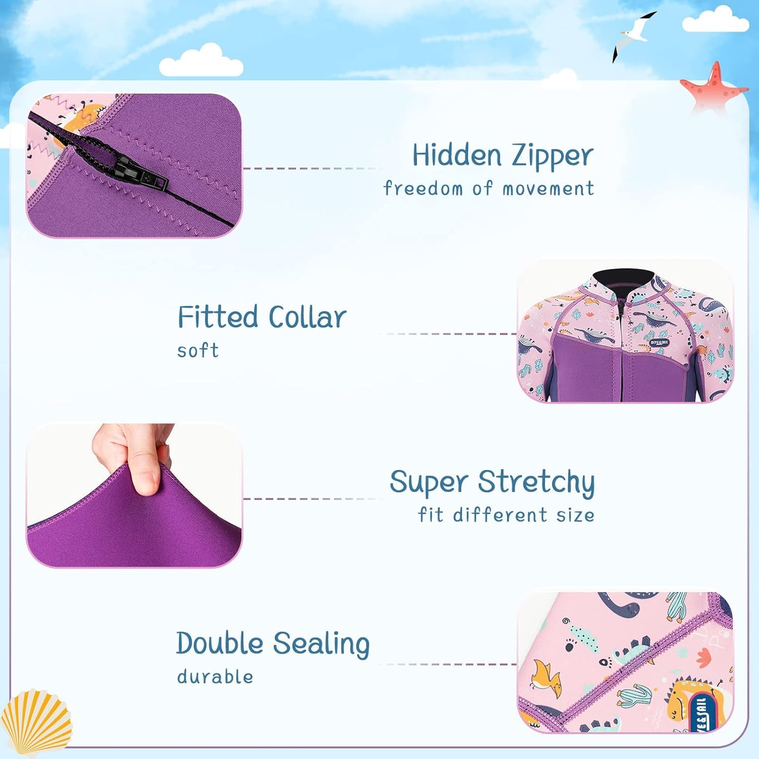 Combinaison en néoprène pour enfants, 2,5 mm Shorty néoprène avant fermeture éclair combinaisons de plongée surf natation plongée plongée chaude pour sports nautiques