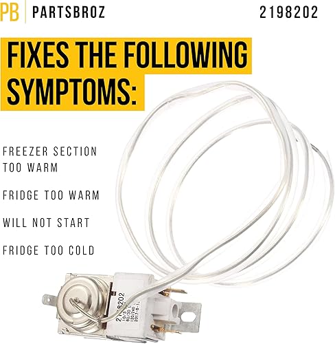 Miniatura 3 de PartsBroz WP2198202 2198202 Control de termostato – Compatible con refrigerador Whirlpool Kenmore Roper Estate – Reemplaza PS11739232 1110552