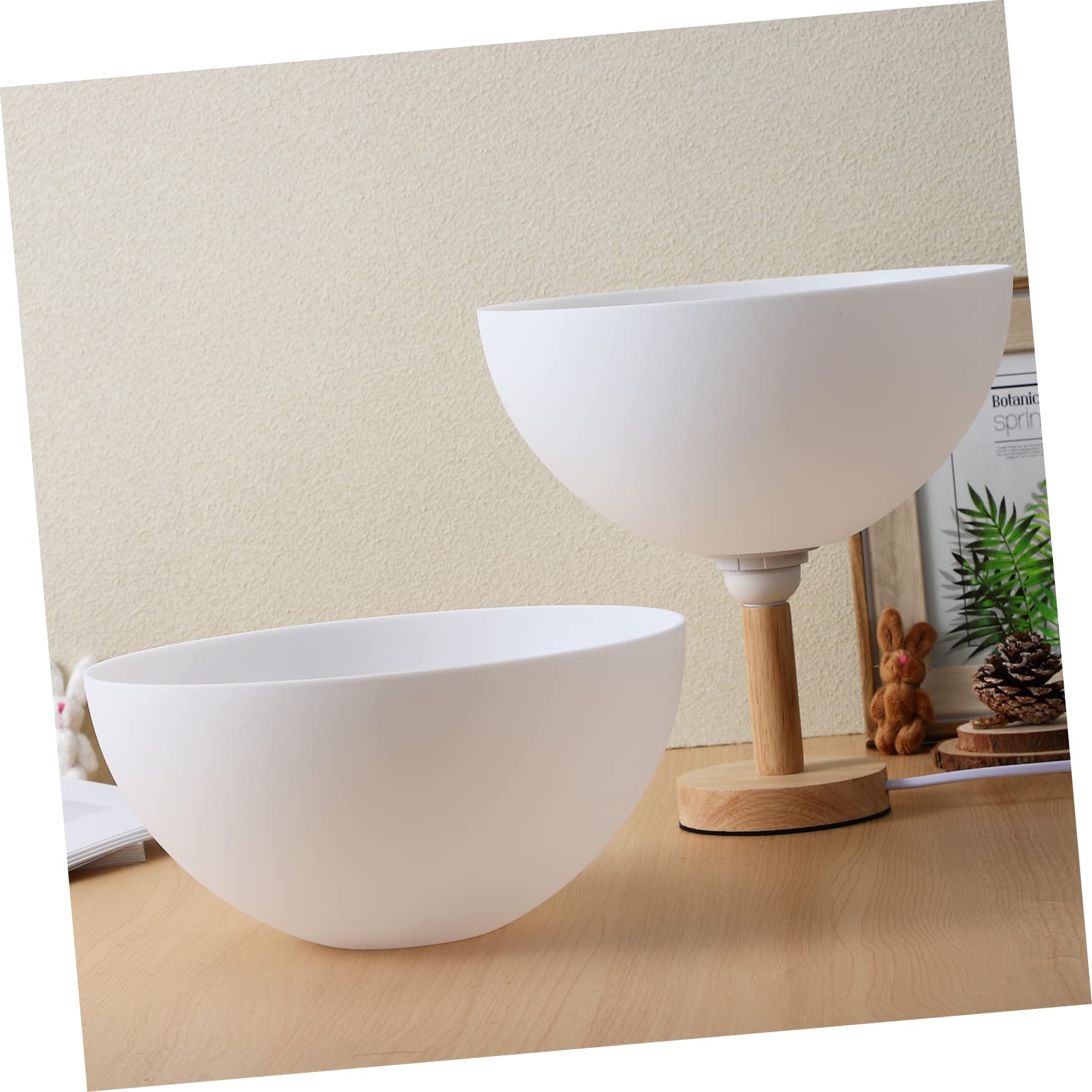 Abat-jour en Plastique Blanc Forme Bol 4 Pièces pour Lampadaire