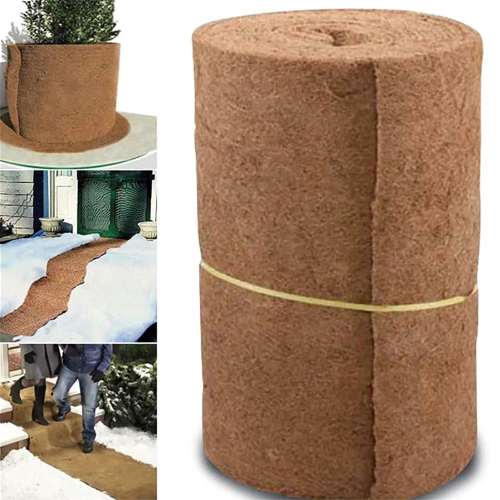 Rouleau de Doublure Coco Tapis en Fibre de Coco, Rouleau Fibres végétales, Tapis for Reptiles, Fournitures literie, Isolation, Panier for Pot Fleurs(100cmx30cm)