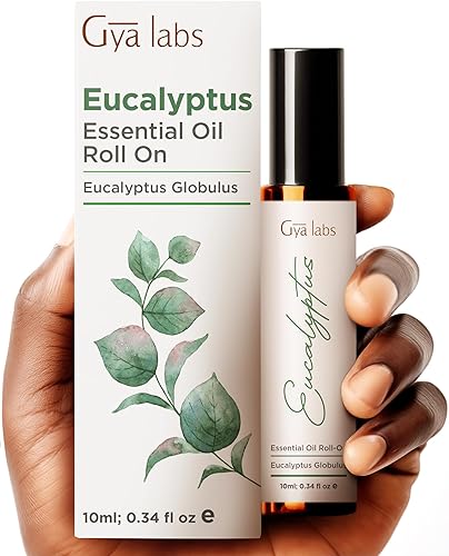 Gya Labs - Aceite esencial de eucalipto en rolón alivia la congestión y el estrés y mejora el sueño con el rolón de eucalipto, 100 unidades de