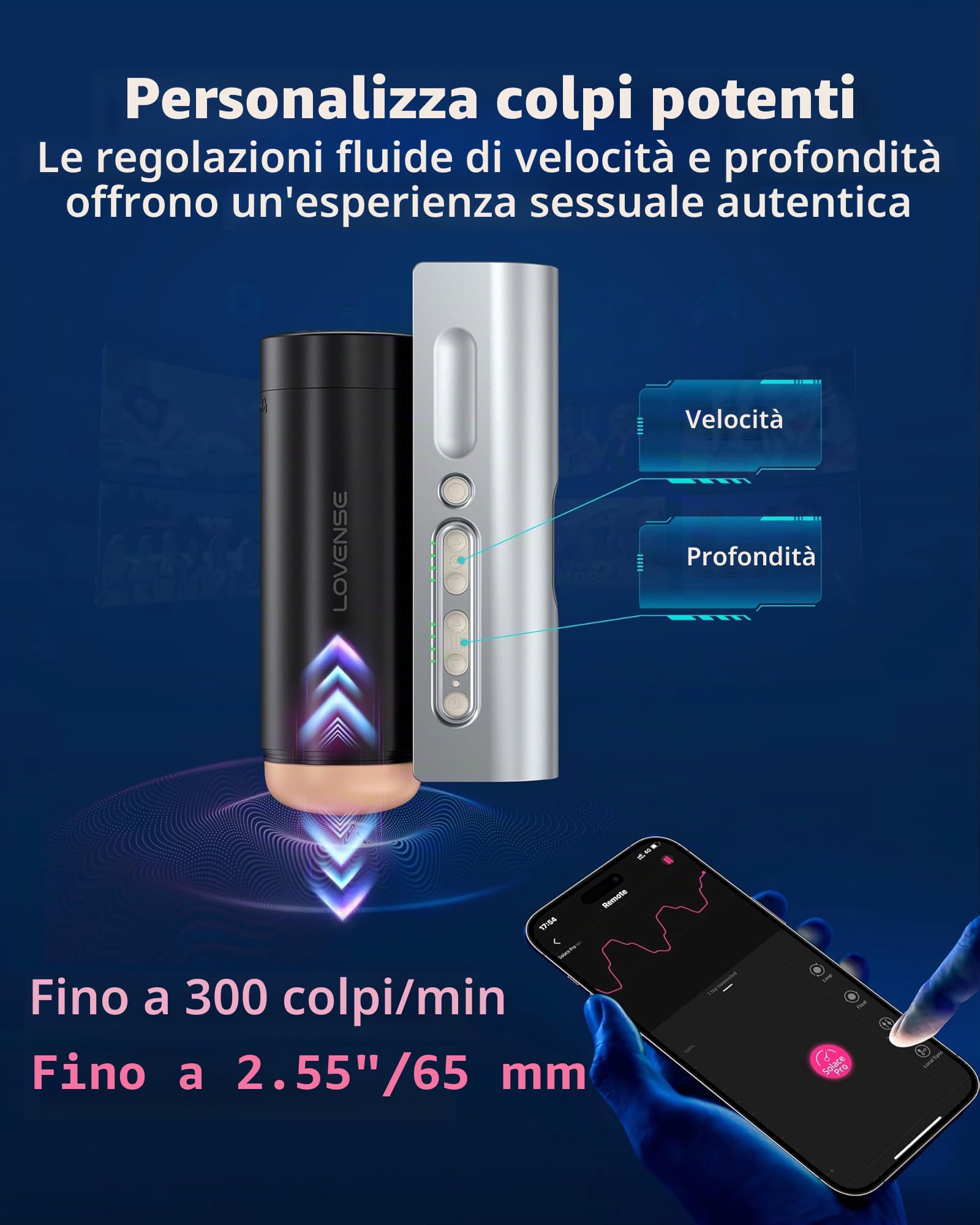 Lovense Solace Pro Automatischer Masturbator für Männer, per App ferngesteuerte Blowjob Taschenmuschi Penis Masturbatoren und immersivem KI/VR-Erlebnis, Sex Spielzeug für die Männer Paarem