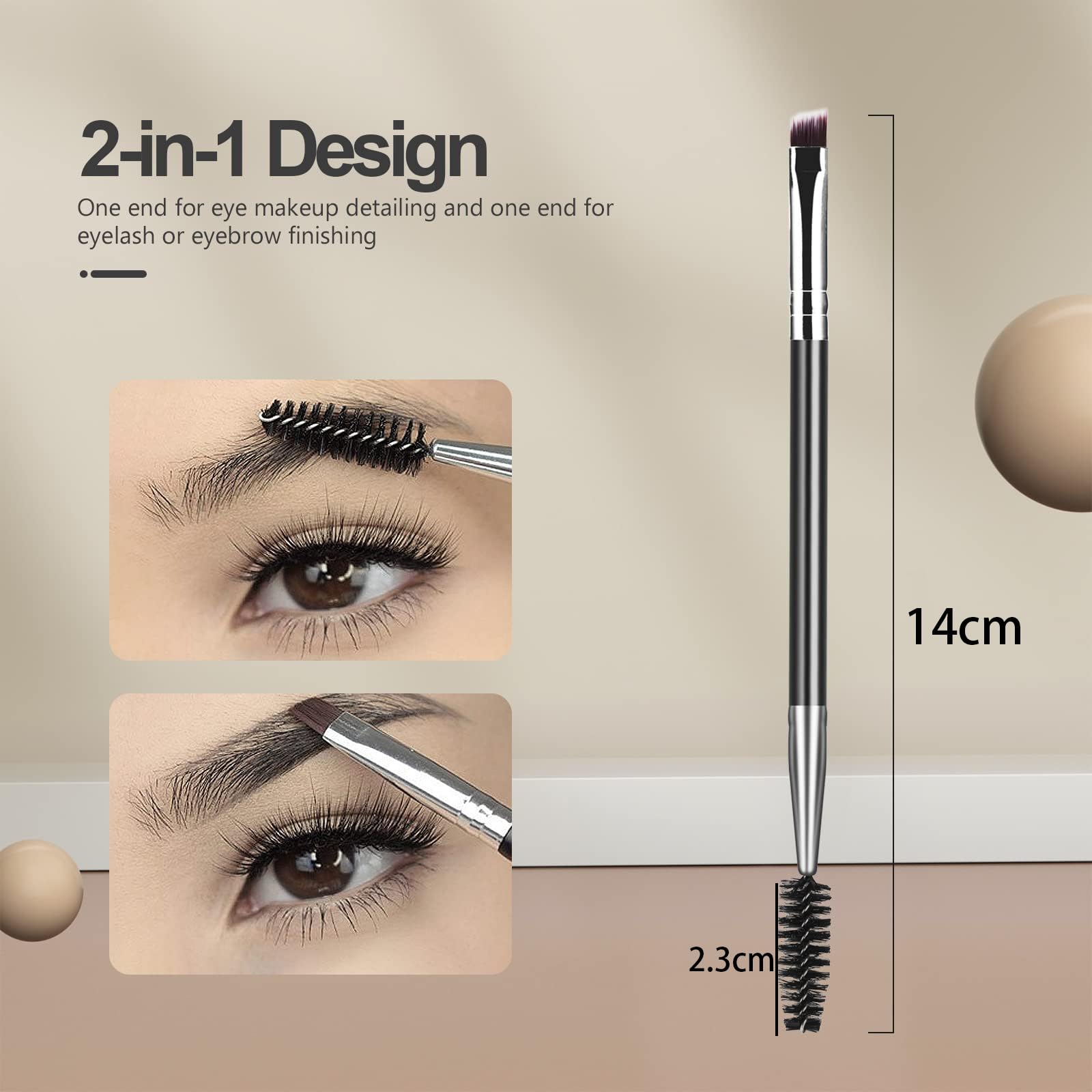 Eyebrow Brush Eyelash Separator Brow Comb & Lash Spoolie Professional Eye Makeup Tools beautiful separated lashes. (3 Pieces Set) - Image 5 thumbnail
