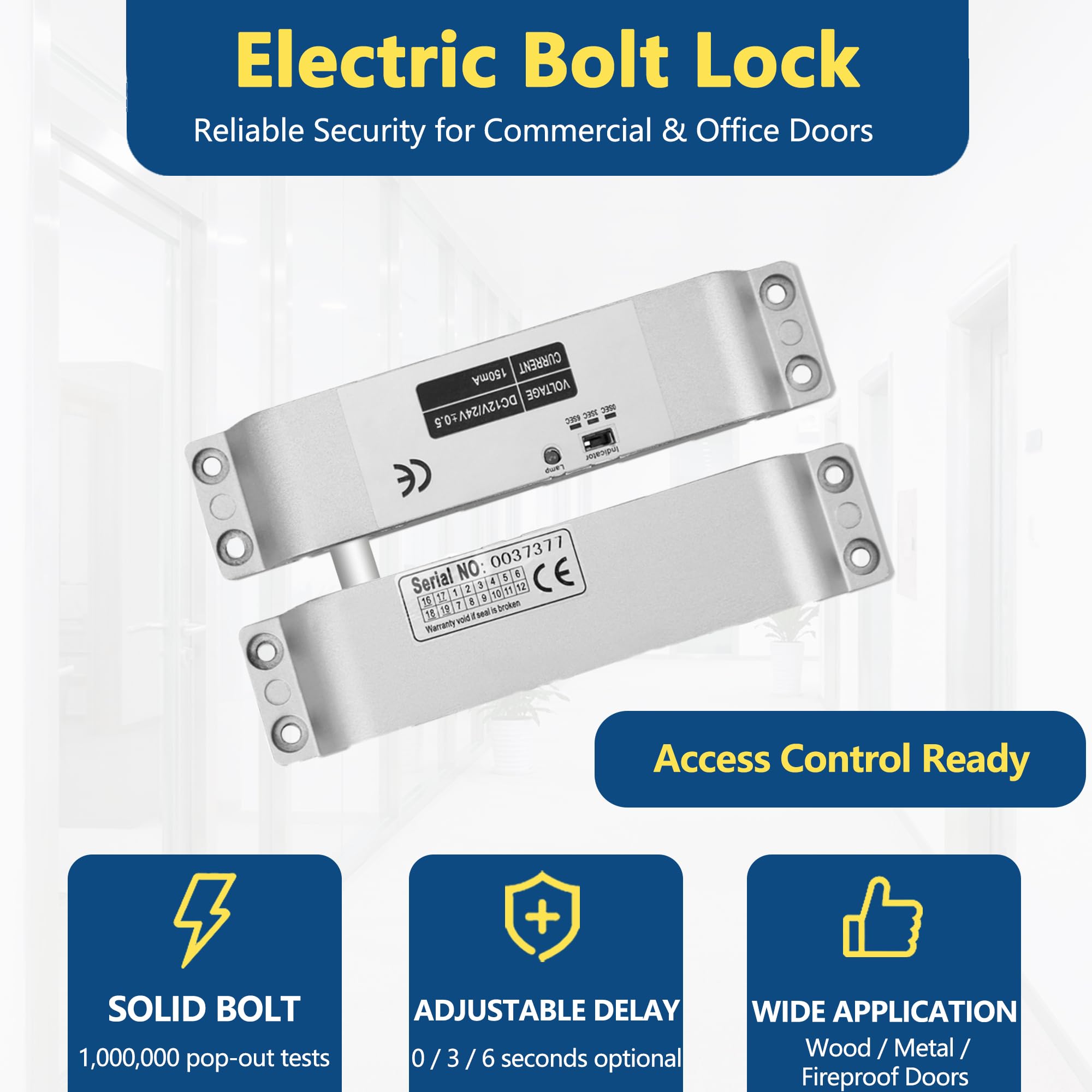Kit Contrôle Accès Biométrique 3-en-1 – Serrure Électrique Incluse | Kit complet : pointeuse, serrure électrique, interrupteur, alimentation. Sans abonnement ni WiFi.