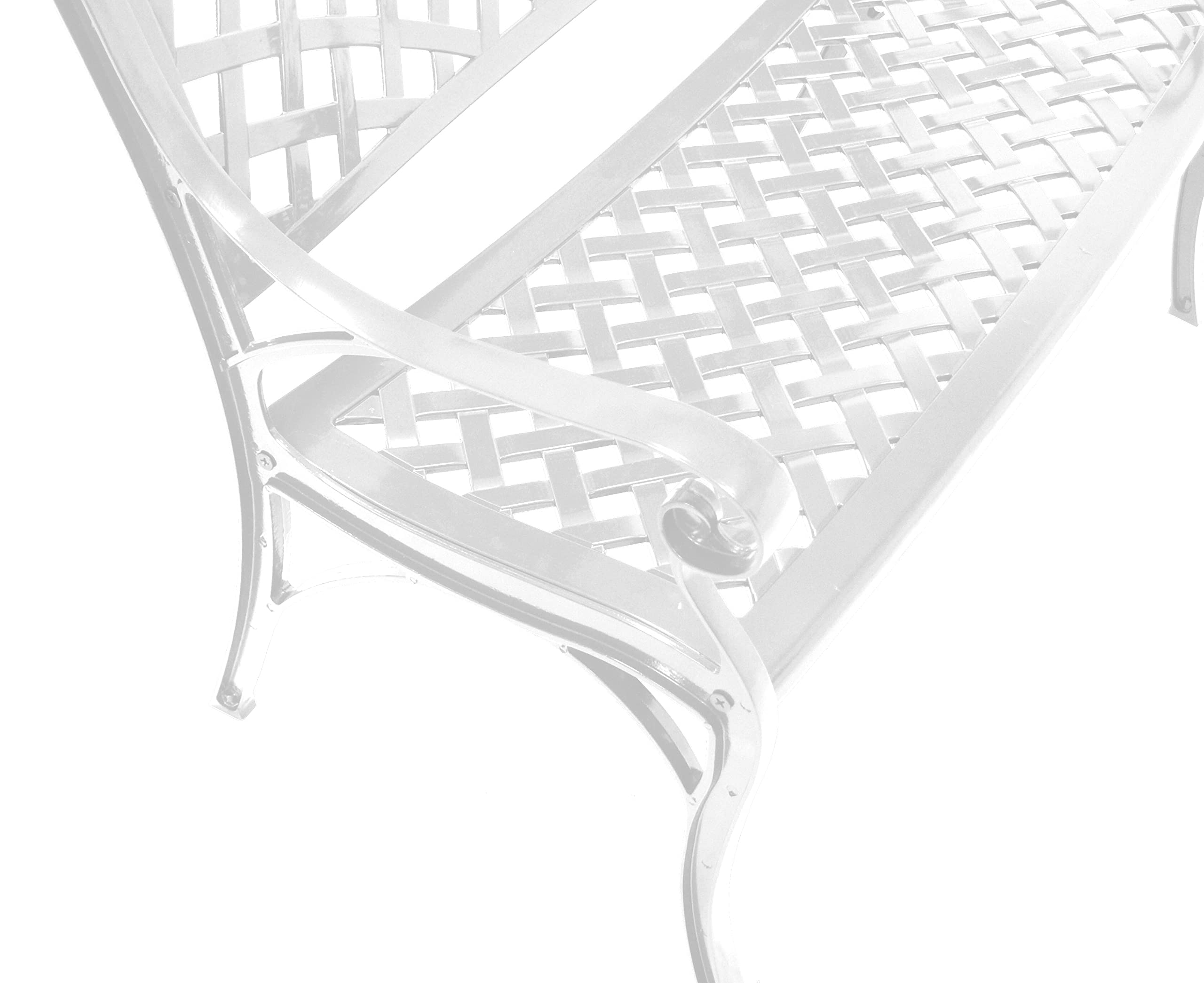Gartenbank Parkbank OXFORD 2-sitzer aus Aluguss, Farbe weiss, wetterfest