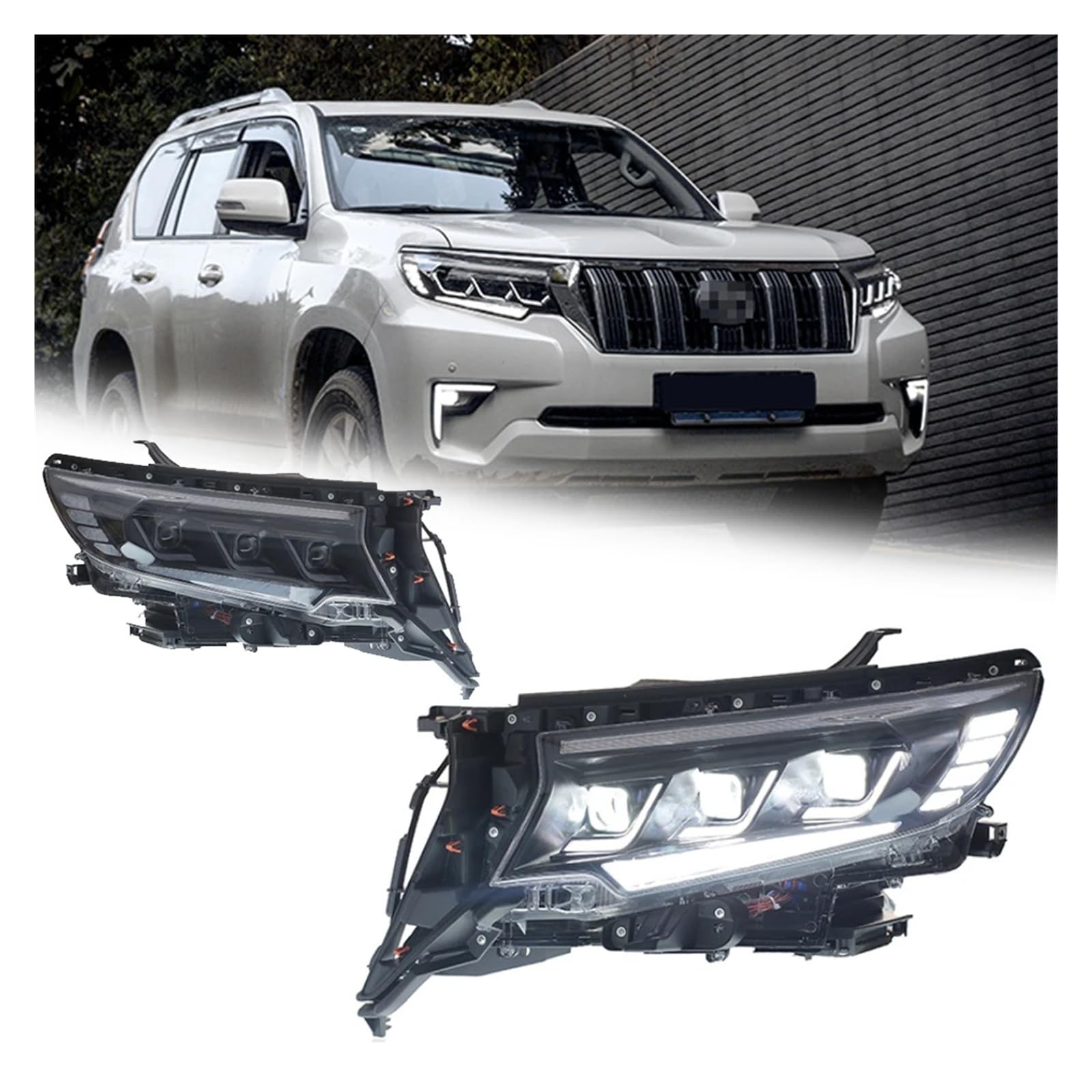 Pasuje do T0y0ta Pra//do 18-20 w nowym stylu Led DRL reflektor samochodowy montaż sygnału akcesoria samochodowe zmodyfikowana lampa stylizacja reflektory LED