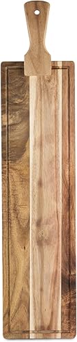 Miniatura 8 de Twine Juego de cuchillos de bambú de cuatro piezas, tablas de queso de madera, natural, 10162